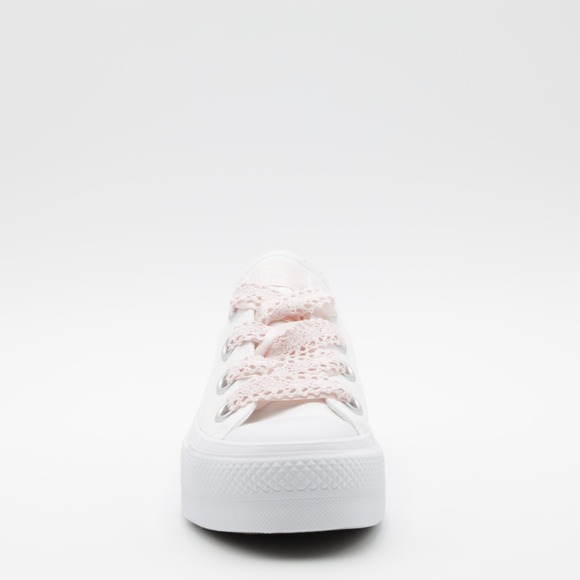 Converse Women's Chuck Taylor All Star Lift Platform Crochet Laces Shoes White 8 - Picture 2 of 11